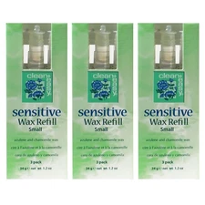 3x 3-Pack Clean + Easy Sensitive Wax Refill Small 1.2 oz