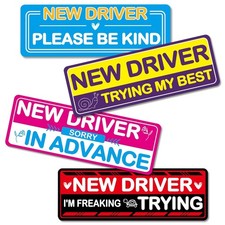 4PCS Student Driver Magnet Car Stickers for Beginners, New Colorful