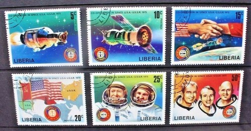 LIBERIA 1975 Apollo-Soyuz Space Link. Set of 6. Fine USED/CTO. SG1247/1252. - Picture 1 of 1