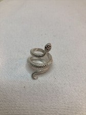 Silvertone Coiled Snake Wrap Around Costume Ring
