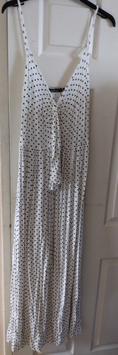 Robe Femme UNO CORE Taille S - Dos Nu à Pois Noir Et Blanc - Occasion En Très Bon état