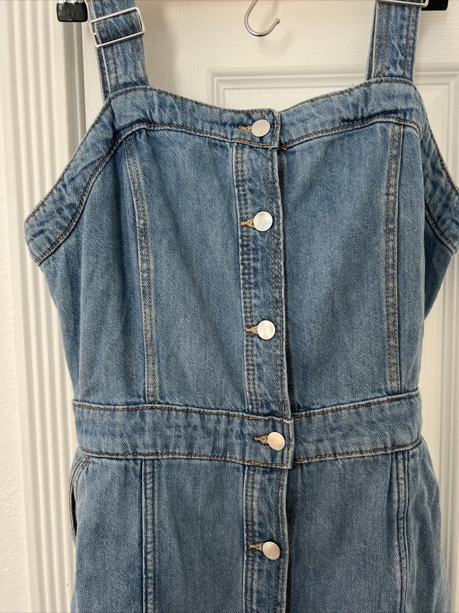 H and M Denim Overall Dress S | eBay