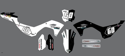 250/450KxF - KAWASAKI (HALF $ HALF) GRAPHICS FULL KIT DECALS KIT 21mil Thick