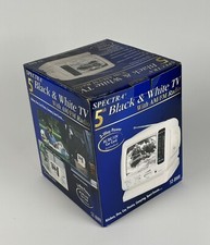 Spectra 5 Portable Black White TV AM/FM Radio 52-BWR 3-Way Power - White