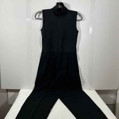 HERVÉ LÉGER Women Medium Sleeveless Jumpsuit Pockets Black SKU 1206 - Picture 2 of 6