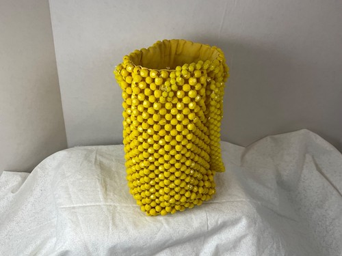 Vintage Yellow Beaded Purse rare Elder Beerman - Picture 2 of 6