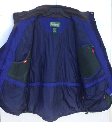 L.L. Bean Men's L Primaloft Ski Parka Jacket Blue/Black Zip L.L. Bean Men's L Primaloft Ski Parka Jacket Blue/Black Zip