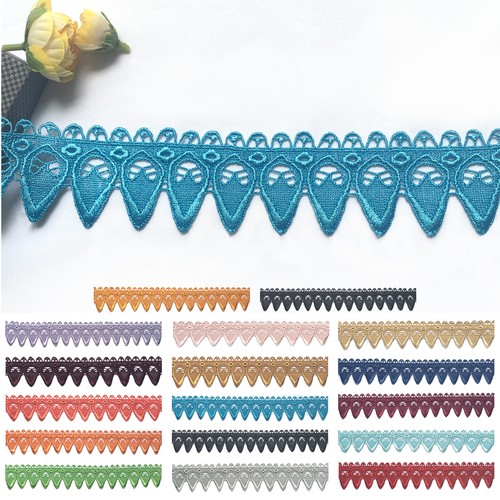 2" Gris Rosa Champagne Rojo Oro Azul Marino Lila Borgoña Venecia Encaje Borde Por Yarda - Imagen 17 de 26