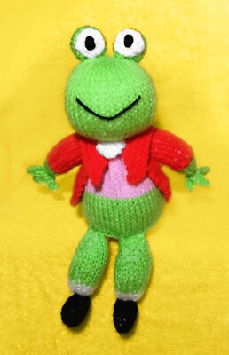 STRICKMUSTER - Jeremy Fisher inspiriert schokoranger Bezug / 20 cm Frosch Spielzeug