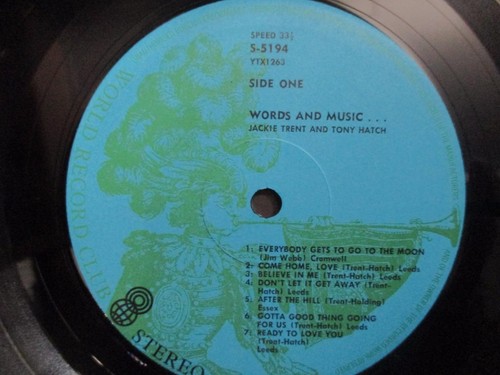 Jackie Trent & Tony Hatch, Words & Music, rare World Record Club, alt. cover - Picture 3 of 3