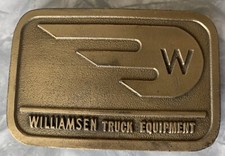 Vtg Hit Line Williamson Truck Equipment Brass Belt Buckle Semi Trucking Trailer