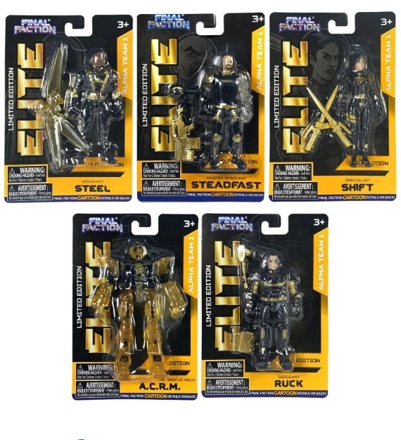 Final Faction 5 Alpha Team figures 2022 Elite Gold Limited
