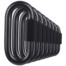 D Shape Locking Carabiner Black Quick Links8 PCS Chain Links Heavy Duty Durab...