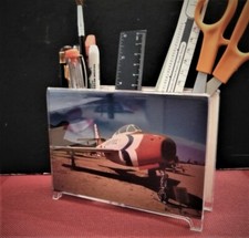 Acrylic Pen Holder Organizer For Desk w/ 2 sided 4x6 Horizontal photos NEW 
