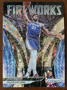 2021-22 PANINI PRIZM FIREWORKS FASTBREAK PRIZM 13 JOEL EMBIID PHILADELPHIA 76ers
