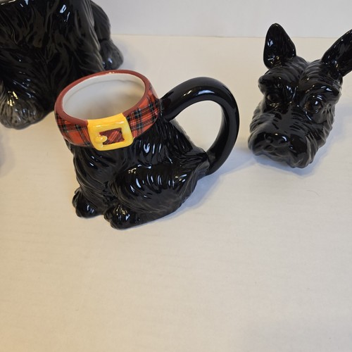 Set Jeffery Banks David’s Cookies Black Scottish Terrier Dog Cookie Jar and Mug - Picture 17 of 24