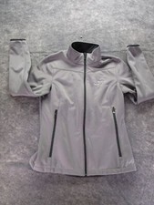 EDDIE BAUER Jacket Womens Medium gray full zip activewear fleece softshell logo