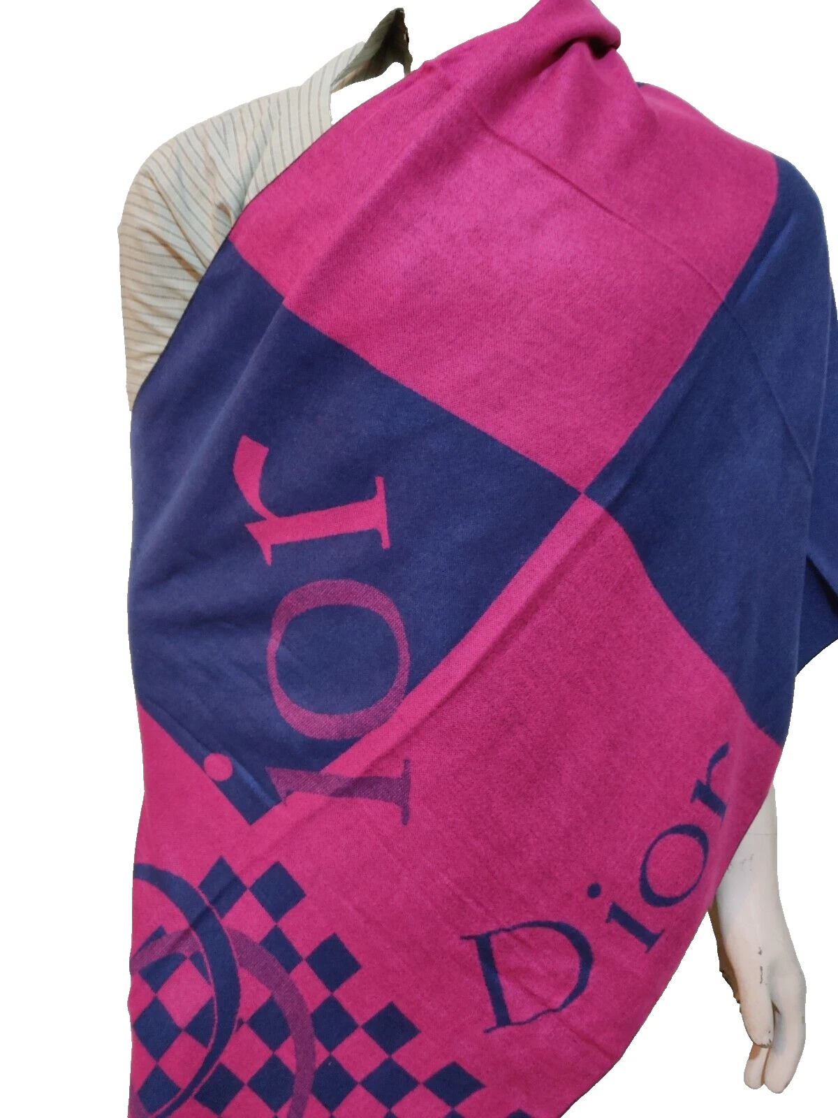 Christian Dior écharpe écharpe châle étole hiver authentique logo DD monogramme laine Italie