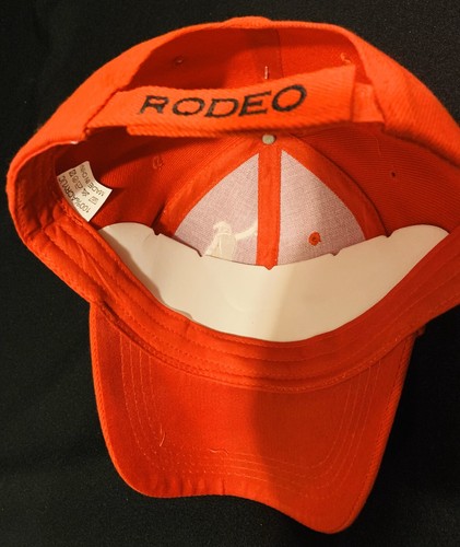 RODEO COWBOY BRONCHING PFERD KAPPE TRUCKERMÜTZE BESTICKT ROT VERSTELLBAR NEU - Bild 5 von 6