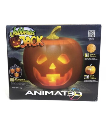 Jabberin  Jack Talking Animated 3D Halloween Pumpkin Head Orange NIB New In Box