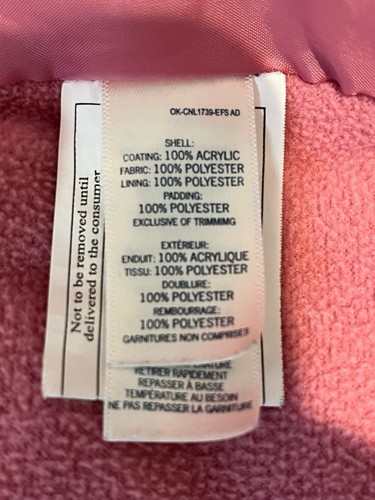 Oshkosh Infant Girl Navy & Pink Floral Puffy Hooded Coat Size 2T - Picture 7 of 8