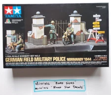 Tamiya 1:35 *MISSING ROADSIGNS* German Field Military Police w/Gate &Bike 89740
