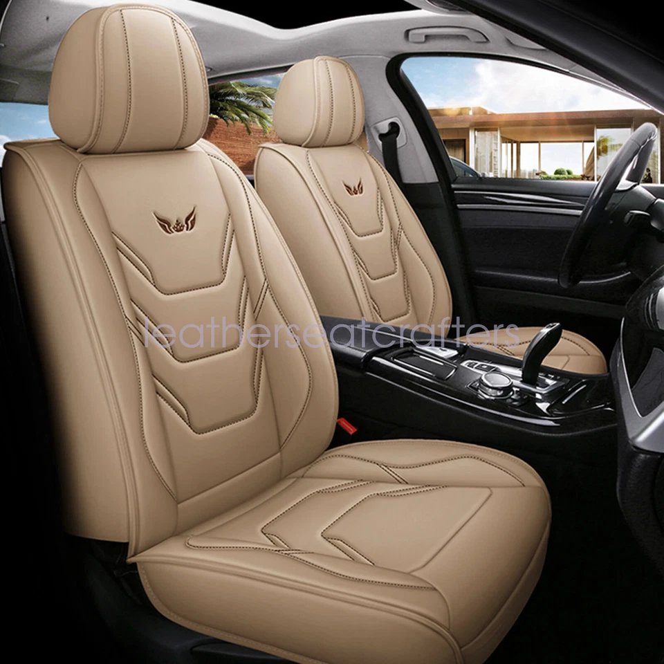 For TOYOTA Car Covers Microfiber Leather Protector Cushion 5-Seat Beige Foto 4 de 4