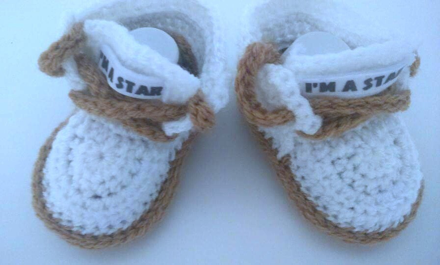 Handmade Crochet Baby First Shoes Booties Sneakers Trainers 