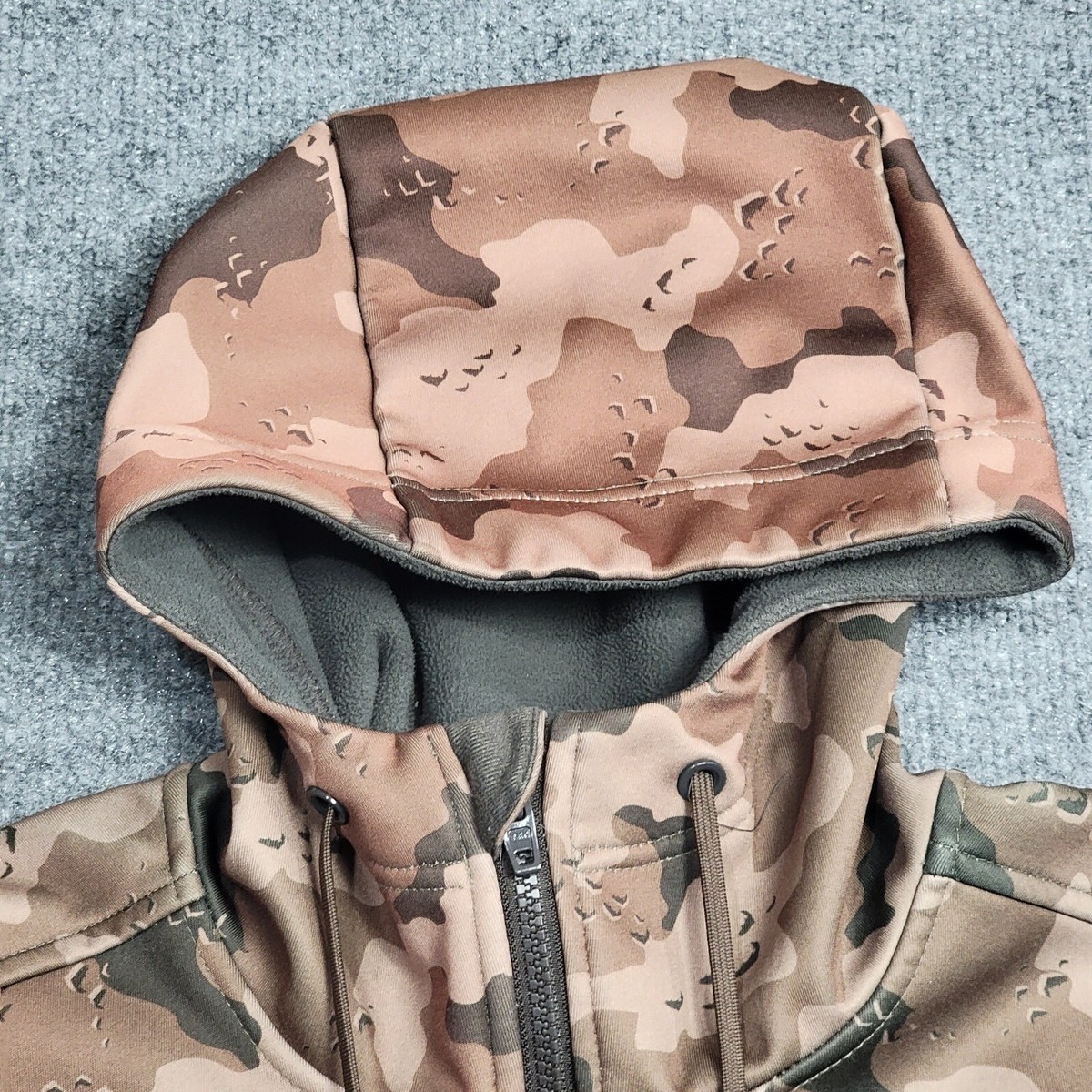 Simms Jacket Mens Medium Camo Rouge Fleece Full zip Hoodie