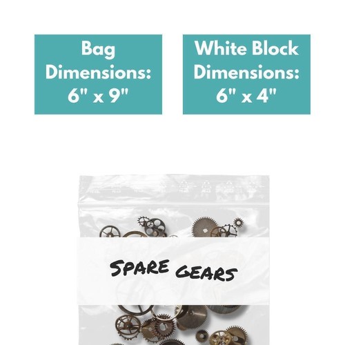 Clear Plastic Reclosable Storage Bags with White Block Choose: Mil, Size & Pack - Picture 10 of 19