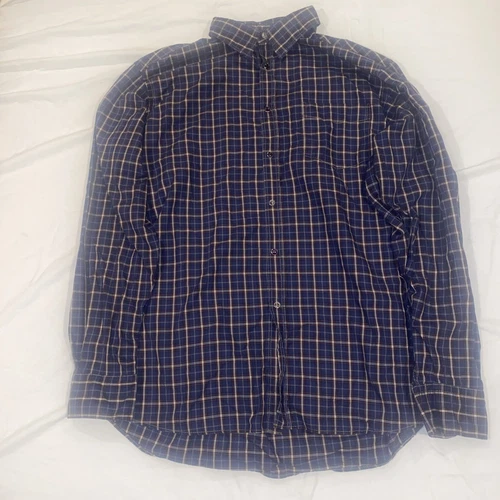 Vintage Button Up Shirt SBS Shirt by Shirt SZ XL Western Cowboy Linen Navy Blue