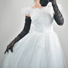 Ladies Long Gloves Mesh Evening Party Black Sheer Wedding Party Punk Retro
