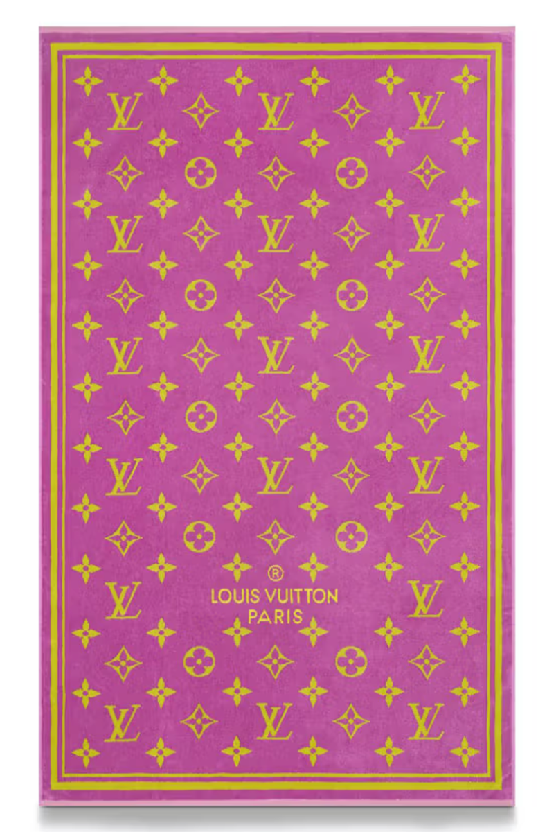 Louis Vuitton Drap Bain Monogram Magenta Yellow Classic Logo Bath