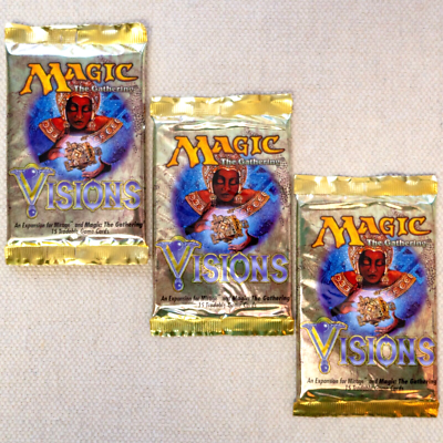MTG: 3 VISIONS Sealed Booster Pack from Box - 3 Packs - Mirage Block -  English | eBay