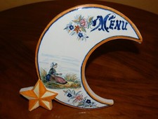 ORIGINAL PORTE MENU FORME CROISSANT DE LUNE HR QUIMPER  XIXE MARITIME