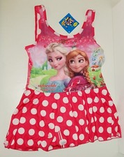 NEW w/ tag Disney Frozen one piece kids girls Swimsuit  Elsa Anna   Sz 130 Sz 8T