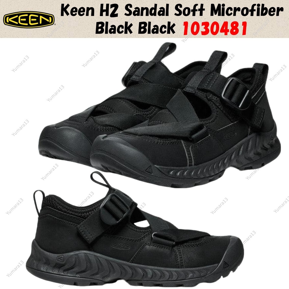 Keen H2 sandalo morbido microfibra nero nero 1030481 taglia uomo