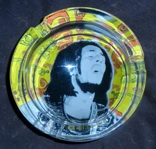 Very Nice BOB MARLEY Thick Glass Ashtray