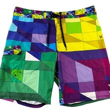Hurley Phantom Mens Swim Board Shorts Size 38 Multicolor 10 in Inseam Vacation