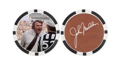 JOHN MADDEN - OAKLAND RAIDERS - FICHA DE PÓQUER - MARCADOR DE PELOTA DE GOLF **FIRMADO**