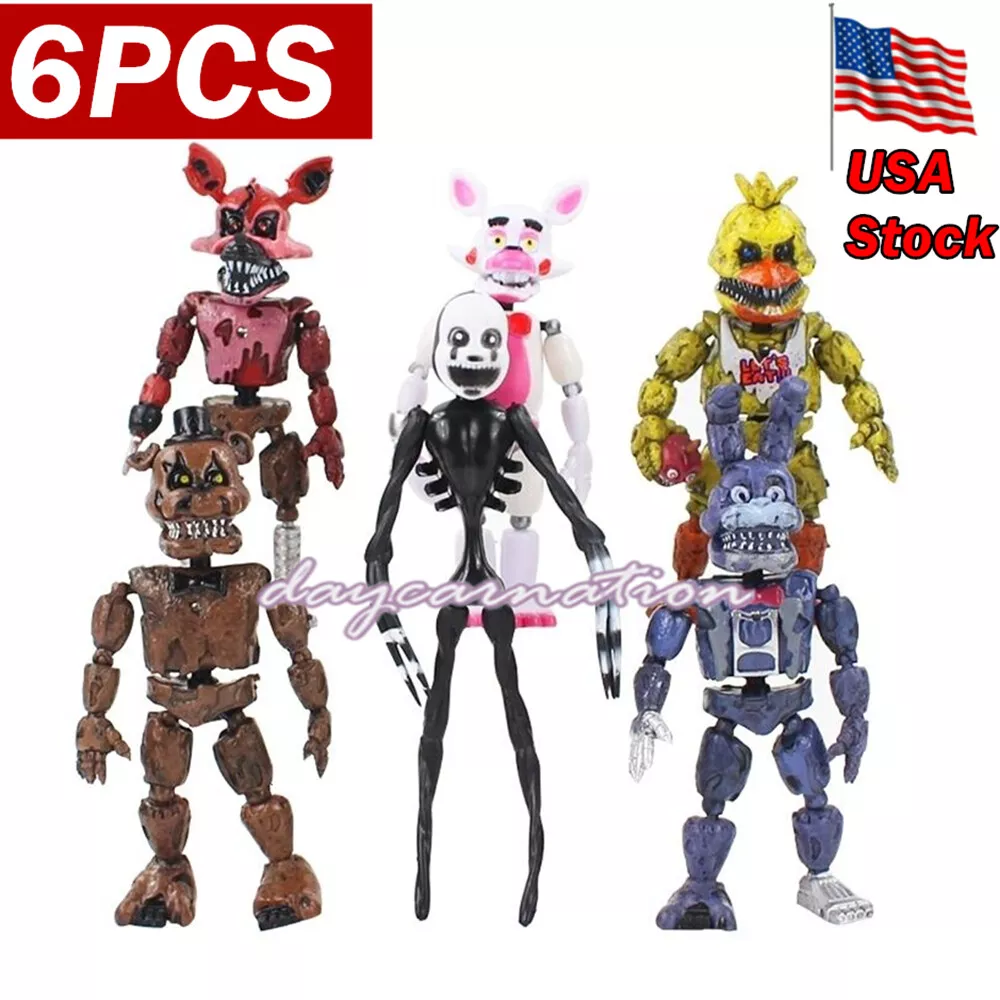 6PCS 6in Five Nights at Freddy's Action Figures Christmas Nightmare FNAF  Toy Set