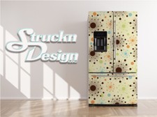 Black Orange Green Firework Pattern Fridge Freezer Wrap Side Door Vinyl Decal