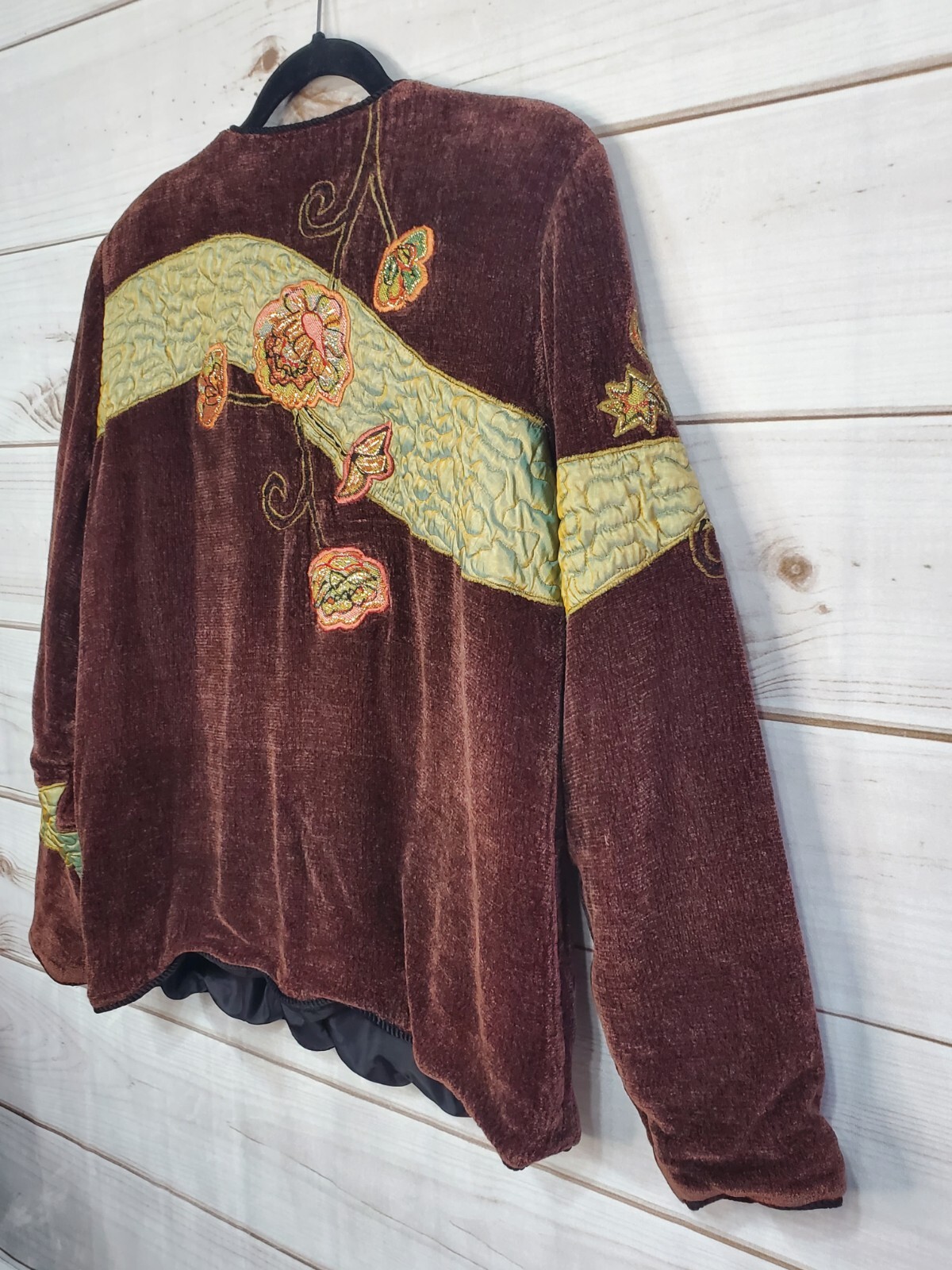 Indigo Moon Artsy Tapestry Patchwork Jacket Blaze… - image 13