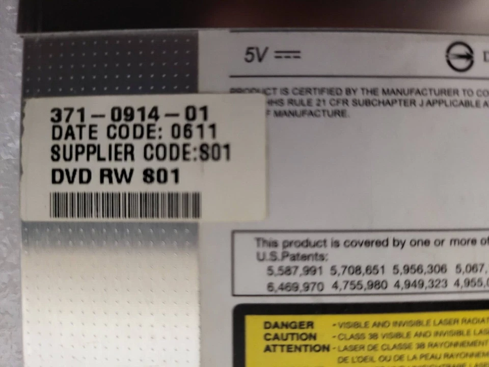 Sun 371-0914 (X7413A) SLIMLINE 8X DVD-WRITER 4z TESTED US SELLER 371-0914-01 - Image 3 of 3