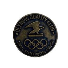 Olympic Quality Club United States Postal Service Lapel Hat Pin Metal USA Made