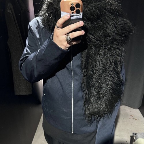 Scarf Fur Our Legacy Black Wool Thickened Long Scarf Tippet Men Women - Picture 2 of 16