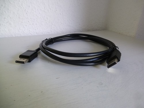 DisplayPort DP Kabel 1,8m schwarz PC, Monitor, Bildschirm, TV, Beamer etc. LCD - 第 1/2 張圖片