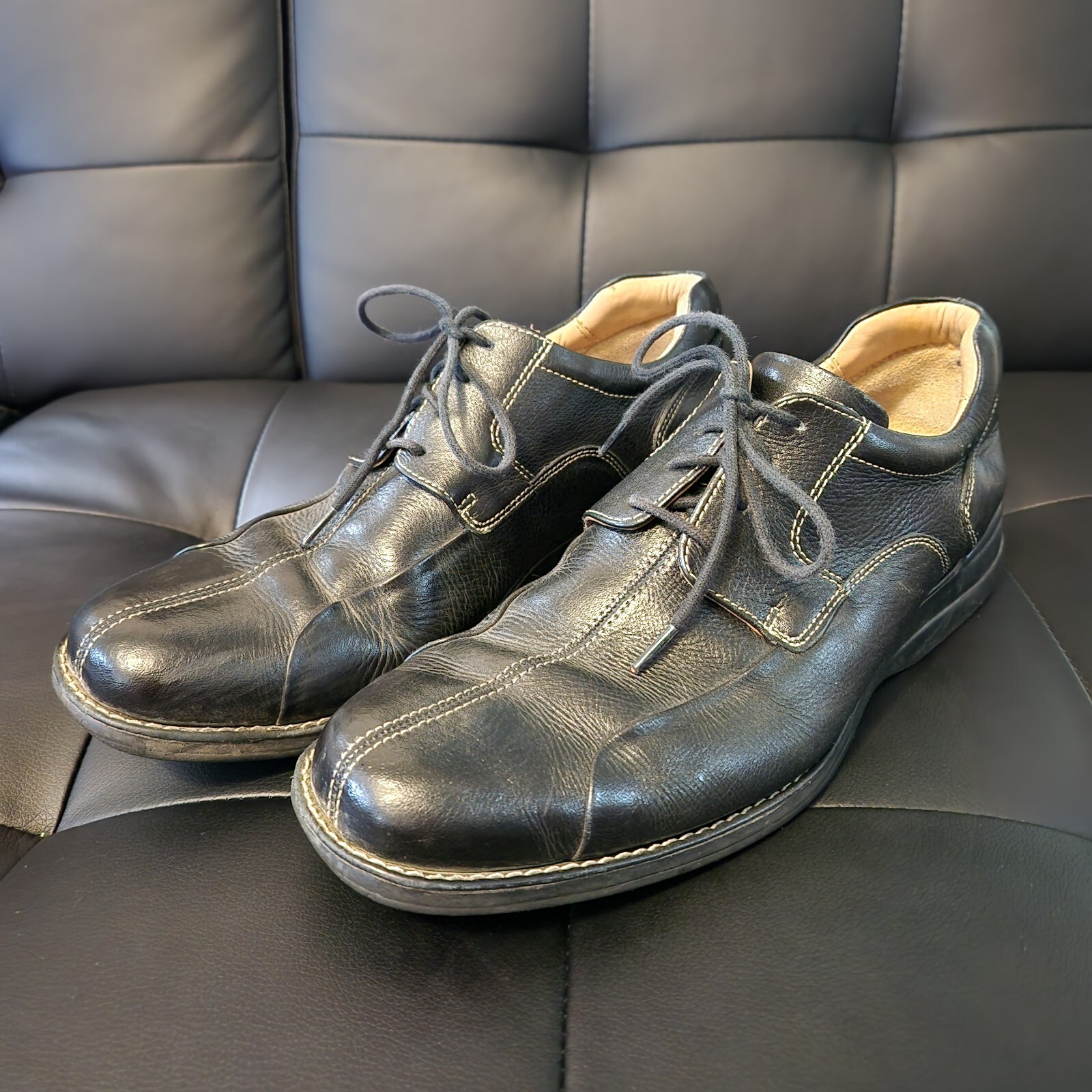 SAOLA Scarpe eleganti Johnston Murphy da uomo 10 M Oxfords in pelle nera scarpe eleganti