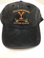 Yellowstone Dutton Ranch Logo Grey Denim Dad Hat Father's Cap TV Series Show NEW