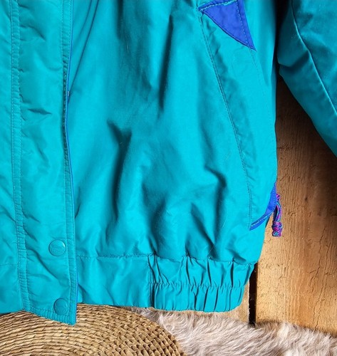 LL Bean 90's Teal And Purple Winter Ski Bomber Jacket Women's Thinsulate 3M - Picture 8 of 14